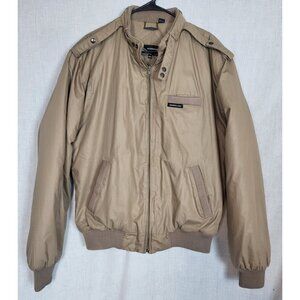 Vintage Members Only Insulated Jacket Coat Men's 40L Tan Bomber Retro 80s Vibe